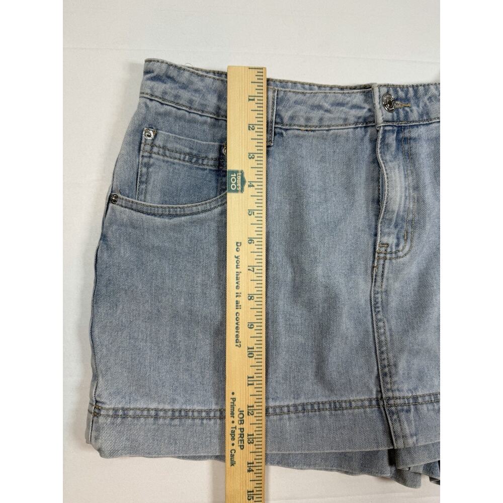 Refuge Women's Skort Blue Denim High Waist Mini Shorts XL - Picture 4 of 9